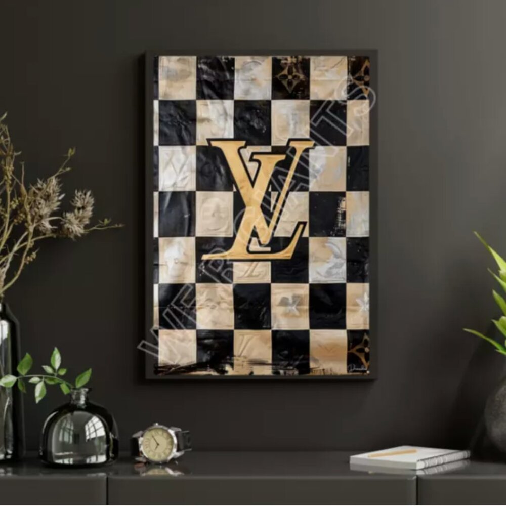 24" x 36" Louis Vuitton Checkered Art Print Signed by Denardai- LIMITED EDITION